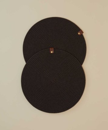 Maisonette - طقم تقديم أمريكي من قطعتين - 33 سم - قهوة