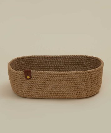 Maisonette - سلة ملونة من الخوص مقاس 16×29×10 سم