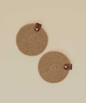 Maisonette - 2-Piece Coaster – 11 cm – Hemp
