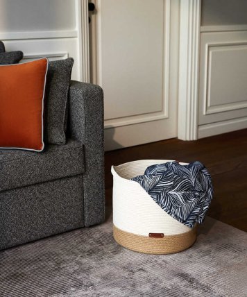 Maisonette - КОРЗИНА С СОБСТВЕННЫМИ РУЧКАМИ 35Х30 см ПЛЕТЕНАЯ-КРЕМОВАЯ