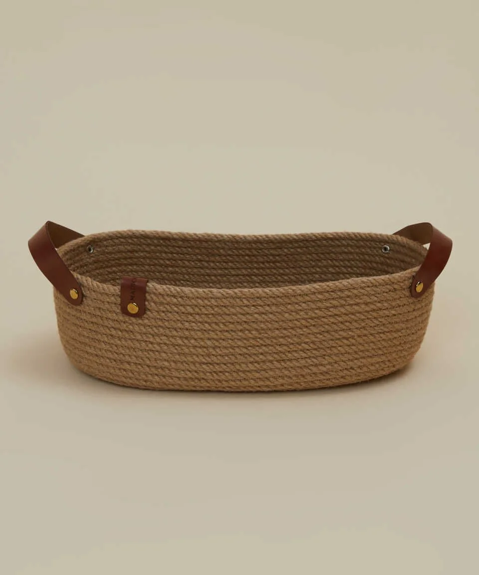 DERİ SAPLI SEPET 16X29X10 cm HASIR