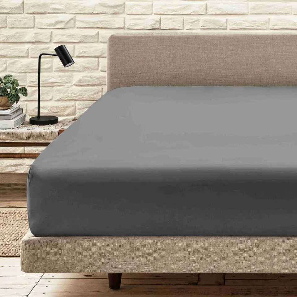 KNITTED FITTED SHEET GREY