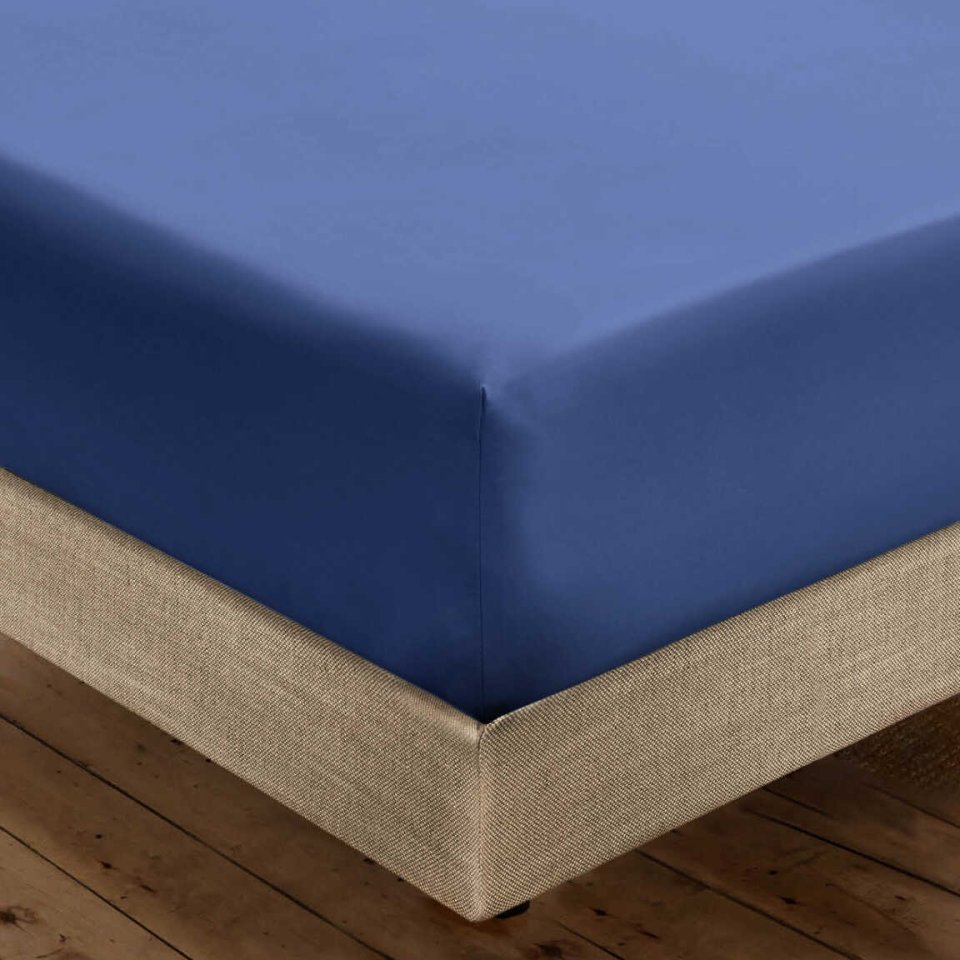 KNITTED FITTED SHEET NAVY BLUE - 2