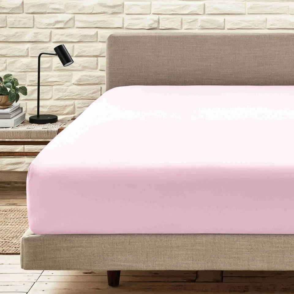 ÖRME LASTİKLİ ÇARŞAF PUDRA PEMBE