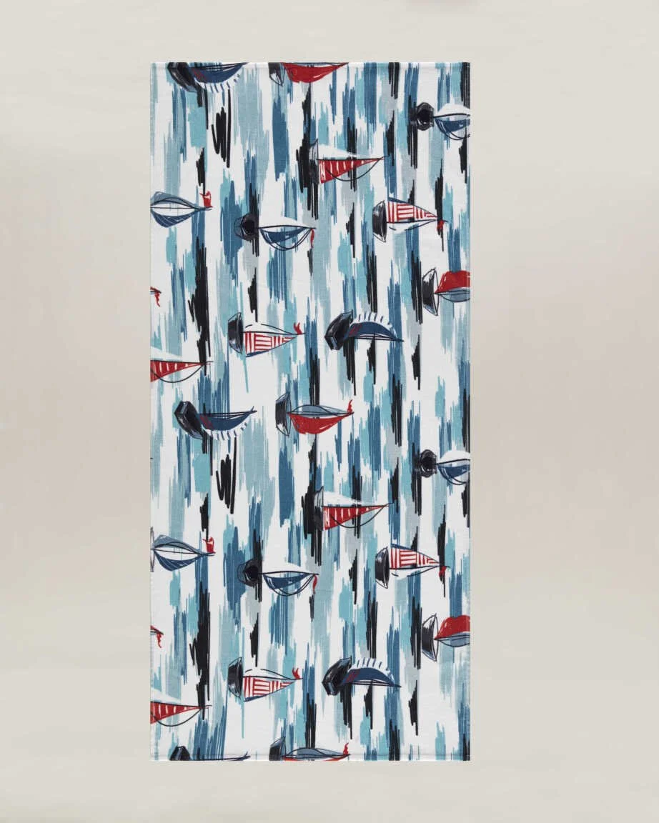 Пляжное полотенце с изображением парусной лодки 75x150 Multi